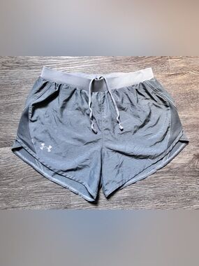 Under Armour Women's Light Gray Athletic Shorts with Drawstring